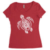 hawaiian turtle tribal art Women's Triblend Scoop T-shirt