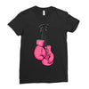 boxing gloves breast cancer Ladies Fitted T-Shirt