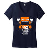 rage quit Women's V-Neck T-Shirt