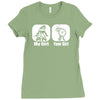 my girl your girl funny Ladies Fitted T-Shirt