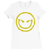 evil smiley emoticon Ladies Fitted T-Shirt