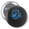 bass clef in blue Pin-back button