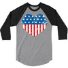 usa flag 2 3/4 Sleeve Shirt