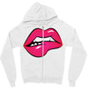 sexy lip biting Zipper Hoodie