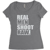 real men shoot raw Women's Triblend Scoop T-shirt