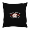 October Peeking Out Baby Boy Throw Pillow