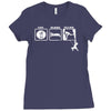 eat sleep climb   2 climbers distressed Ladies Fitted T-Shirt