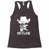 outlaw cow boy motor bike Racerback Tank
