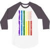 rainbow american flag 3/4 Sleeve Shirt