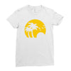 beach silhouette birds sand sunset Ladies Fitted T-Shirt