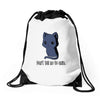 don't tell me to smile Drawstring Bags
