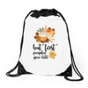 but first pumpkin spice Drawstring Bags