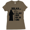 i'm just here for the cake Ladies Fitted T-Shirt