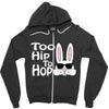 too hip to hop   bunny easter Zipper Hoodie
