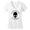 i don't believe in humans Women's V-Neck T-Shirt