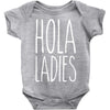 hola ladies   cool hip funny Baby Bodysuit