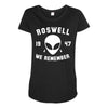 roswell 1947 we remember alien Maternity Scoop Neck T-shirt
