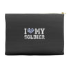 i love my soldier navy camouflage Accessory Pouches