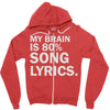my brain is 80% song lyrics Zipper Hoodie