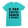 k pop coffee ramen k dramas Ladies Fitted T-Shirt
