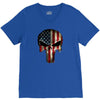 skull us flag V-Neck Tee