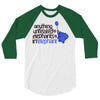 anything unrelated elephants 3/4 Sleeve Shirt