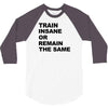 train insane or remain the same workout gym fitness exercise tee shirt 3/4 Sleeve Shirt