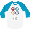 Bong Mathematics design with Earth, Fire, Air, Water and bong icons 3/4 Sleeve Shirt