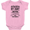 Dear Aunt, Thanks For Being My Aunt Infant Clothing