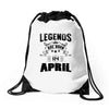 Legends Are Born In April Drawstring Bags