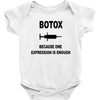 botox expression Baby Bodysuit