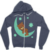 brown sleep Zipper Hoodie