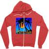 florida palm trees sunset Zipper Hoodie