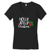 holly jolly christmas Women's V-Neck T-Shirt