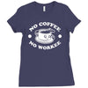 no coffee no workee Ladies Fitted T-Shirt