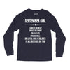 Super September Girl Long Sleeve Shirts