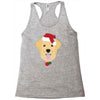 golden retriever dog with red santa's hat Racerback Tank