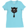 grumpy hipster cat Ladies Fitted T-Shirt