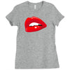 lips red kiss passion girl Ladies Fitted T-Shirt