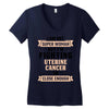 I am Not Super Woman But I'm Fighting Uterine Cancer So Close Enough Women's V-Neck T-Shirt