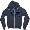 World Map Design Zipper Hoodie
