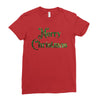 merry christmas green glitter Ladies Fitted T-Shirt