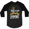 kings are born in 1991 3/4 Sleeve Shirt