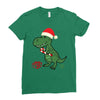 christmas dinosaur Ladies Fitted T-Shirt