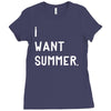 i want summer Ladies Fitted T-Shirt
