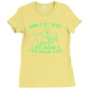 when i get upset i just imagine a t rex making a bed Ladies Fitted T-Shirt