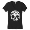 cat skull Women's V-Neck T-Shirt