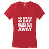 an arrow a day zombie dary Women's V-Neck T-Shirt