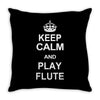 keep calm play flute Throw Pillow