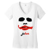 visage joker yeux ferm&eacute;s Women's V-Neck T-Shirt